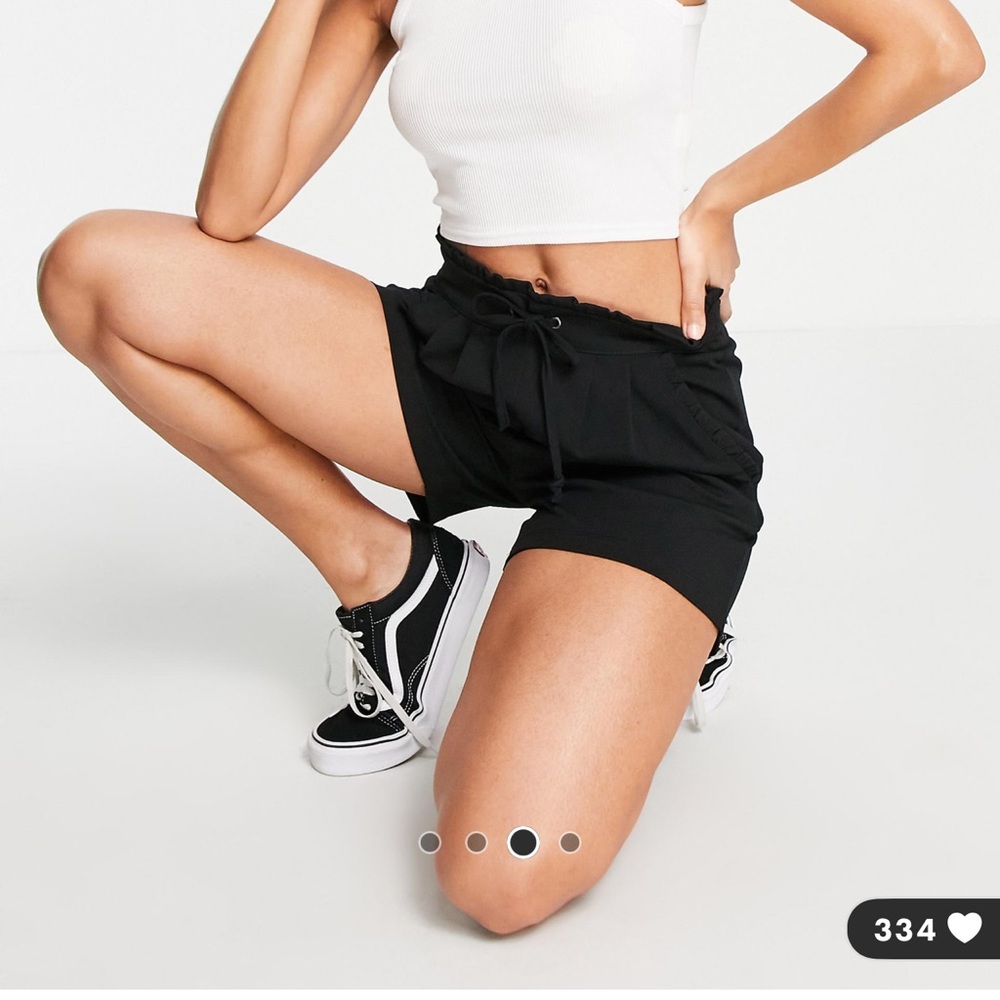ASOS JDY Paperbag Waist Black Shorts - Picture 7 of 8